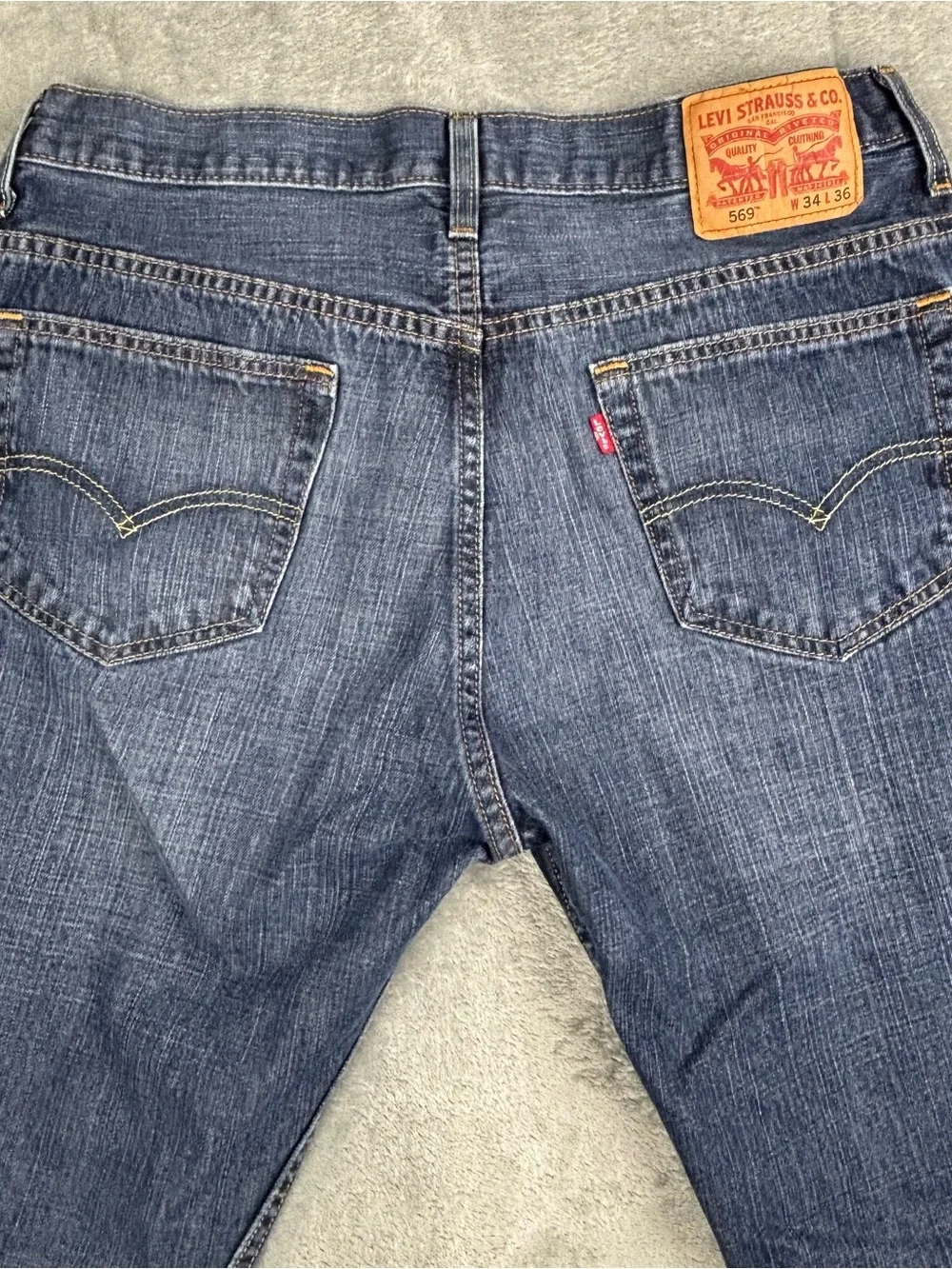 Levi's 569 Jeans Mens 34X36 (Fit 34X35) Blue Loose Straight Denim Relaxed Baggy